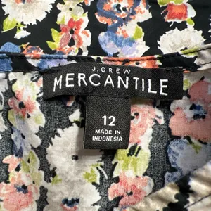 J Crew Mercantile‎ Women's Floral Ruffle Sleeve Top Size 12 Black Multi thumbnail 9