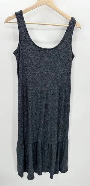 Daily Ritual Womens Gray Ribbed Knit Tank Maxi Dress Tiered Sweater Small BC18‎ thumbnail 1