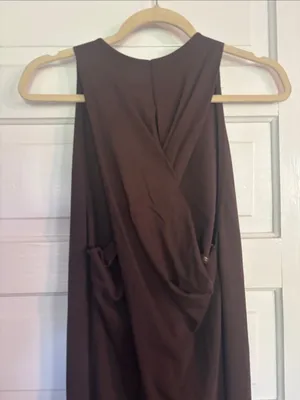 Zara Woman High Neck Brown Sleeveless Maxi Dress thumbnail 2