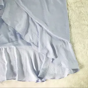 THE JETSET DIARIES‎ Purple Satin Midi Skirt Draped Ruffle Thigh Slit Large New thumbnail 8