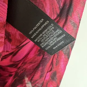 Express feather Blouse top MEDIUM magenta pink 3/4 Sleeve Criss Cross back thumbnail 6