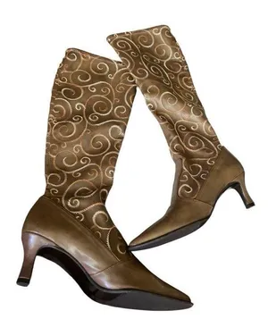 A. Marinelli Victorian style embroidered leather boots size 7 1/2 thumbnail 1