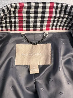 Banana Republic Women’s S Plaid Trench Coat Belted Cotton Double Breasted thumbnail 5