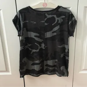 Free People Clare Black Camo Tee thumbnail 4