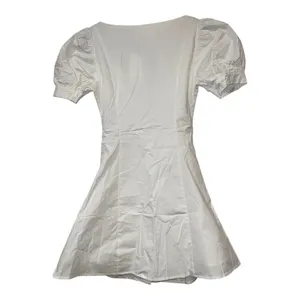 COMMENSE Puff Sleeve Short Shirt Dress COLOR - White Size XS thumbnail 5