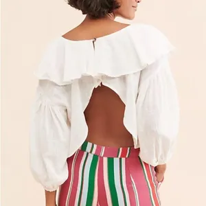 Free People Zuri Ruffle Blouse NWT thumbnail 4