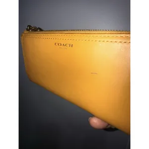 Coach Mustard Tan Leather Slim‎ Zip Wallet 48178 - 8 Credit Card Slots E thumbnail 2