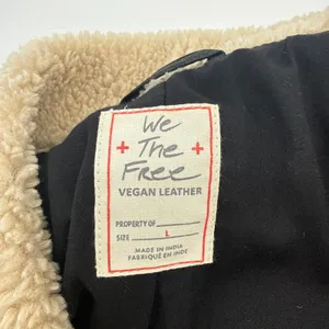 Free‎ People We The Free Clover Teddy Vegan Leather Shearling Vest Black Cream L thumbnail 8