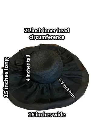 Vintage Adolfo Ii Black Wide Brim Linen Hat With Striped Bow thumbnail 12
