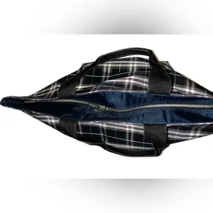 Burberry Authentic Vintage Blue Label Navy Nova Check Canvas Tote thumbnail 6