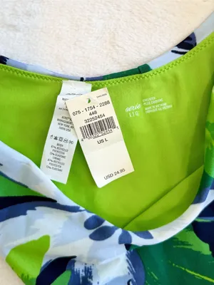 NWT Aerie Tropical Floral Super High Cut Cheekiest Bikini Bottom - Size: Large thumbnail 3
