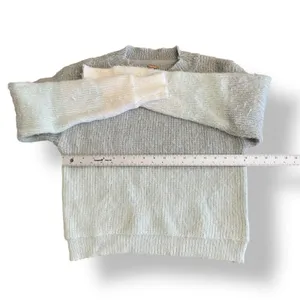 Free People‎ Autumn Sky Cloud Combo Striped Sweater Womens Size S Green Cream thumbnail 4