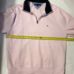 Preppy Tommy Hilfiger Light Pink 3/4 Zip-Up Women’s Sweatshirt NWOT thumbnail 6