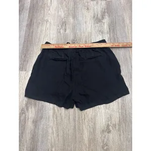 Quince Womens 100% European Linen Shorts Black Elastic Drawstring Medium thumbnail 5