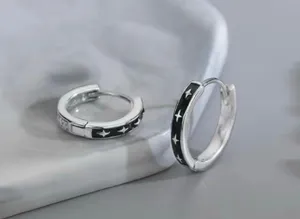 925 Silver Plated Small Silver Hoop Earrings for Men Women,Punk Hip Hop Earrings thumbnail 1
