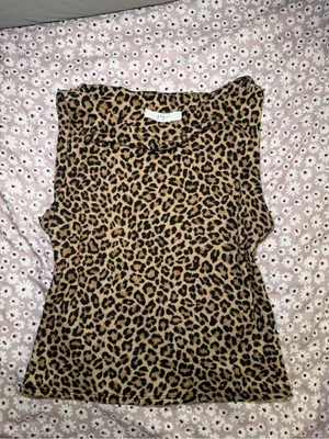 Gaze Women’s Size Medium Leopard Print Sleeveless Tank Top Brown Animal Print thumbnail 2
