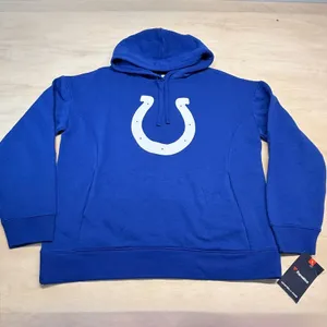 NWT Indianapolis Colts Jonathan Taylor #28 Fanatics Women's V-Neck‎ Hoodie - L thumbnail 1