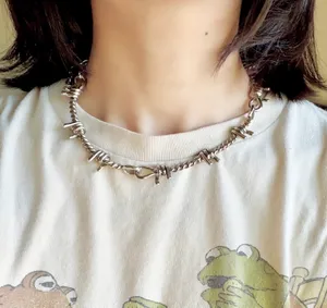 Rock punk grunge y2k spike necklace💫 thumbnail 1