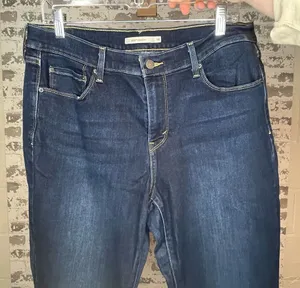 Levis | women dark wash 505 straight denim jeans thumbnail 1