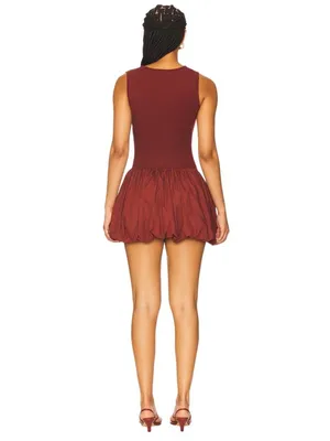 SNDYS x REVOLVE Maya Bubble Dress in Cranberry X-Small New Womens Mini thumbnail 2
