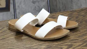 Style & Co. Womens Elliee Flat Sandals 2 Band 10020656300 White Lizard 5.5M thumbnail 1