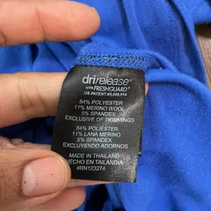 Paradox Merino Blend 1/4 Zip Pullover Blue Thumbhole Athletic Top Small Active thumbnail 4