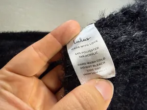 Lulus Black Fuzzy Eyelash Knit Cropped Open Front Cardigan Size Small thumbnail 8