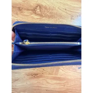 Tory Burch Fleming Zip Continental Wallet Navy Blue Quilted Leather OS Soft Luxe thumbnail 9