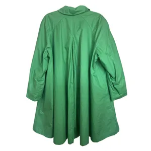 Vtg 90s Jones New York Kelly Green Trench Balmacaan Coat L/XL FLAWs Minimalist thumbnail 3