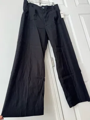 Anthropologie Maeve The Colette Linen Blend Wide-Leg Crop Pants, Size 33 Tall thumbnail 9