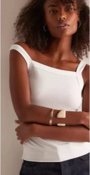 NEW! Free People BLACK So Soft Seamless Modal Cami Thick Strap Ribbed Tank M/L thumbnail 4