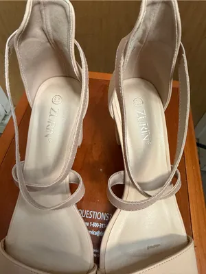 Zurin Women’s Nude Block Heel Sandals Ankle Strap Dress Heels. Size 8.5 thumbnail 6