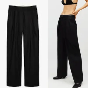 Kaia x Zara NWT Full Length Pants Womens XS Pleated Black Trousers Career Masc thumbnail 4