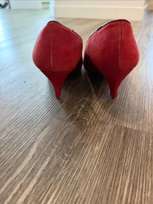 Pollini vintage pointy toe heels red suede leather 37 / US 7 thumbnail 8