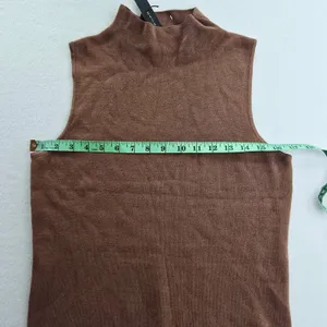 Tahari NWT Womens Mock Neck‎ Sleeveless Knit Sweater Top Hazelnut Brown Medium thumbnail 8