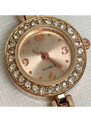 Blear women’s watch rose gold tone 24mm quartz rhinestones up to 7.5” running thumbnail 3