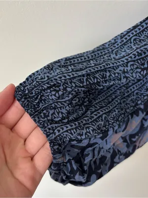 Free People Blue Floral Tie Front Cardigan Ballon Sleeve Boho Peasant Multiprint thumbnail 5