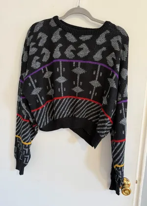 Vintage cropped sweater Black thumbnail 1