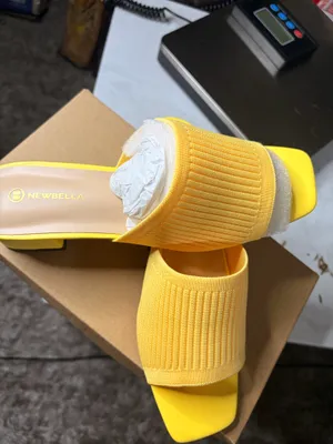 NEWBELLA Yellow Knit Slide SandalNEWBELLA Yellow Knit Slide Sandals Women's Size thumbnail 2