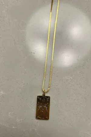Gold Tarot Taurus Pendent Necklace thumbnail 1