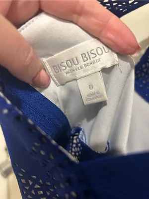 Bisou Bisou Cobalt Blue Lace Sleeveless Mini Dress thumbnail 6