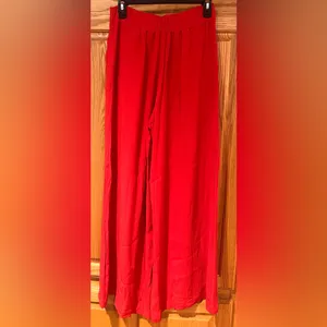 Free People Gia Red Crepe‎ Strapless Flounce Top & Wide Leg Pants Set Size Small thumbnail 10