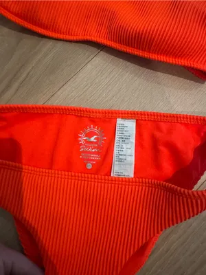 Hollister Neon Orange Ribbed Bikini thumbnail 2