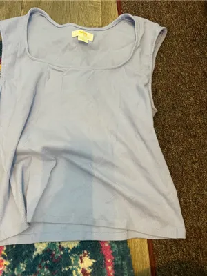 Anthro Maeve purple square neck top xl thumbnail 4