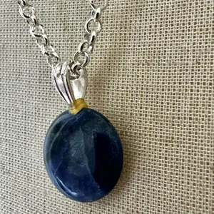 Deep Blue Sodalite Pendant Necklace Blue thumbnail 6