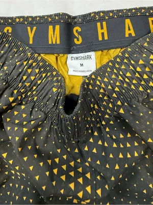 Gymshark Black Shorts with Gold Triangle Print thumbnail 4