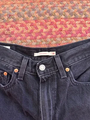 LEVIS Black High LOOSE Denim BERMUDA Shorts thumbnail 2