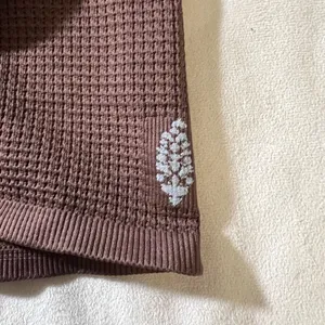 FP Movement Free People Thermal Henley Top • Brown Waffle Knit Long Sleeve thumbnail 4