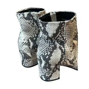 Madden Girl Dafnii Snake Print Ankle Boots 7.5M Pointed Toe Block Heel Side Zip thumbnail 4