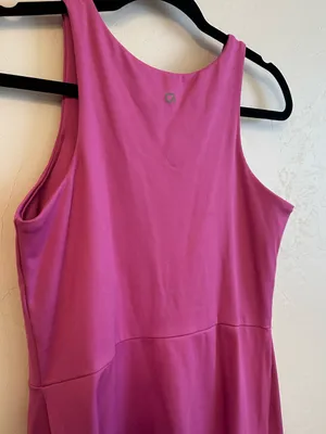 GAP Hot Pink Sleeveless V-Neck Mini Athletic Dress thumbnail 4